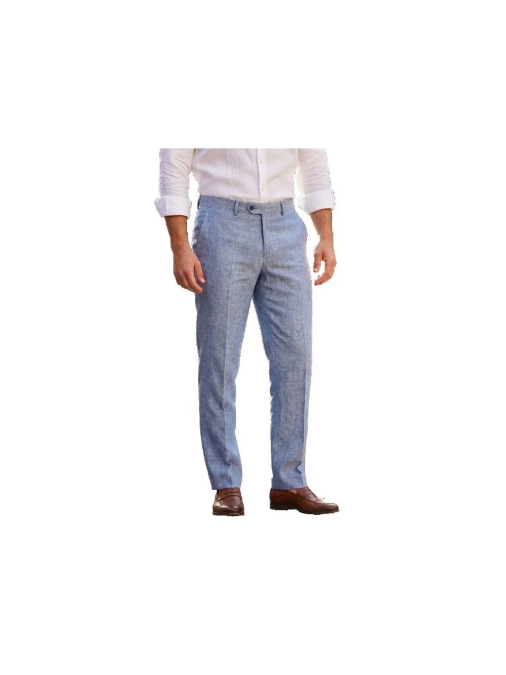 Bar Three 100% Linen Dress Pants Men 34x30 Gray Blue Light Slim Fit Money Prepp